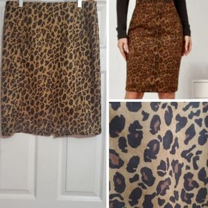 MARC NEW YORK Leporad Print Midi Pencil Skirt Size Large